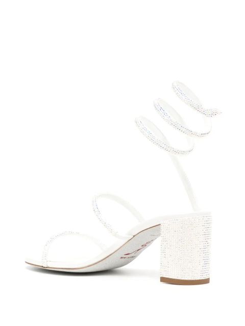 René Caovilla Cleo 80mm crystal-embellished sandals - White