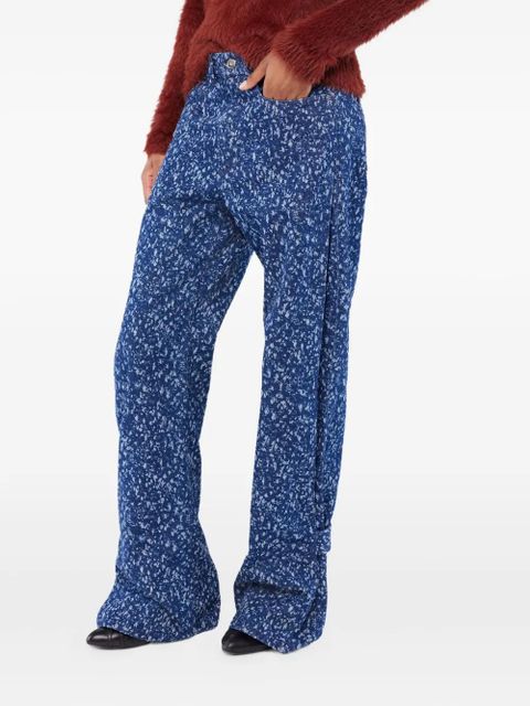 Rabanne splatter-print baggy jeans - Blue - zdjęcie produktu nr 2