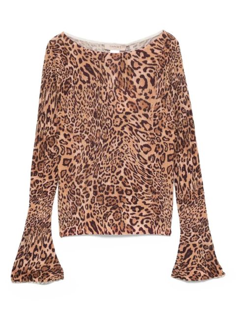 TWINSET bell-sleeve leopard-print top - Brown - zdjęcie produktu nr 1