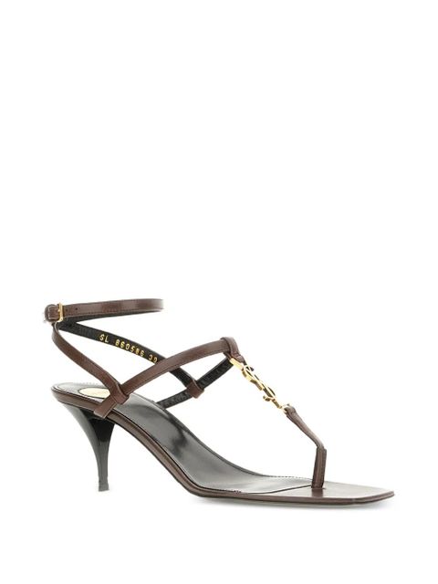 Saint Laurent logo-detail heeled sandals - Brown - zdjęcie produktu nr 2
