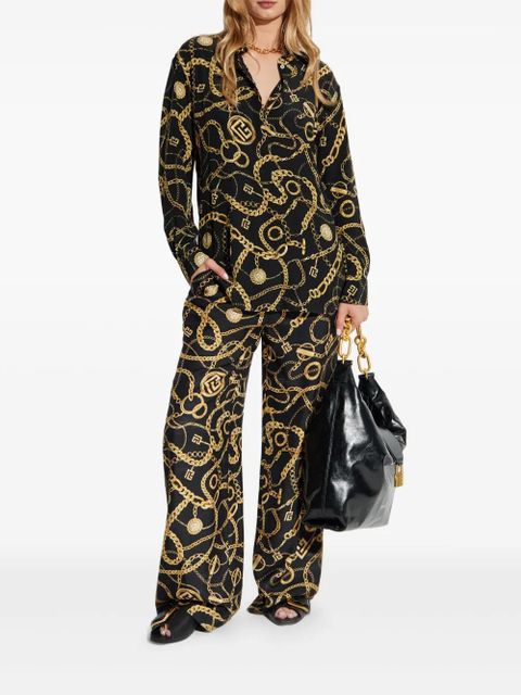 Balmain chain-print button-up shirt - Black - zdjęcie produktu nr 2
