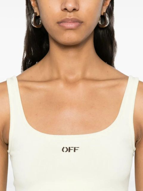 Off-White logo tank top - Neutrals