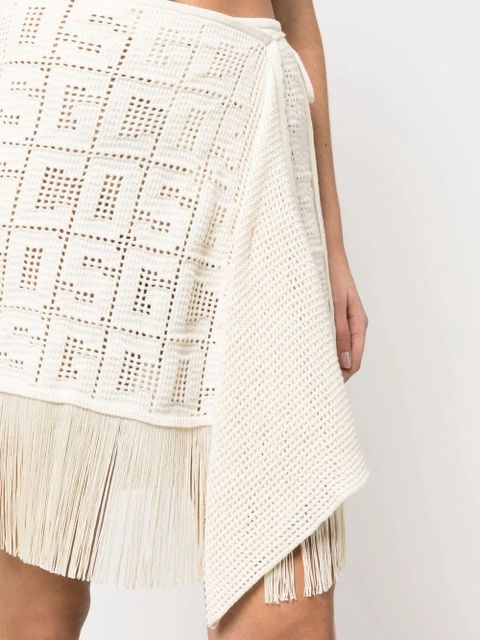 GCDS crochet-monogram mini skirt - Neutrals