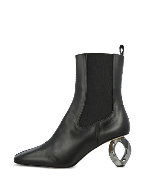 JW Anderson Chain-heel leather chelsea boots - Black