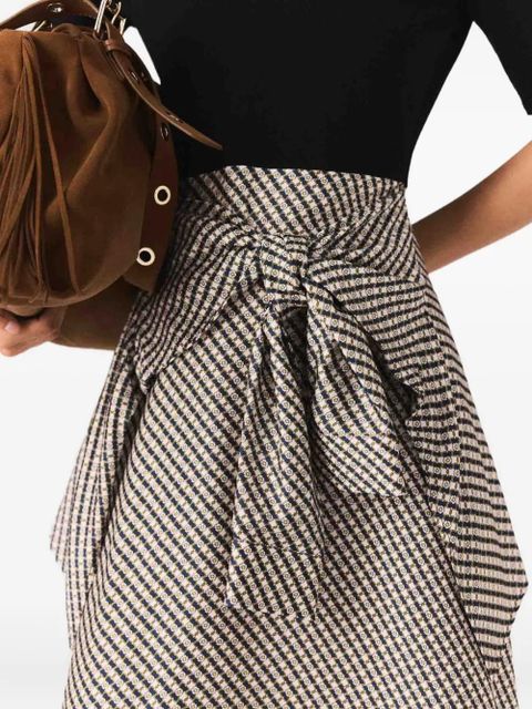 Maje printed two-tone dress - Black