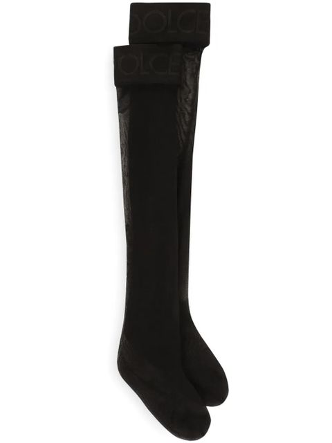 Dolce & Gabbana logo-band knee-high stockings - Black - zdjęcie produktu nr 1