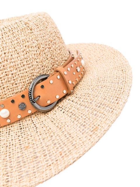 Maison Michel Virginie decorative belt fedora hat - Neutrals - zdjęcie produktu nr 2