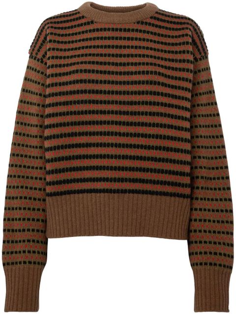 JW Anderson striped-jacquard wool sweater - Brown - zdjęcie produktu nr 1