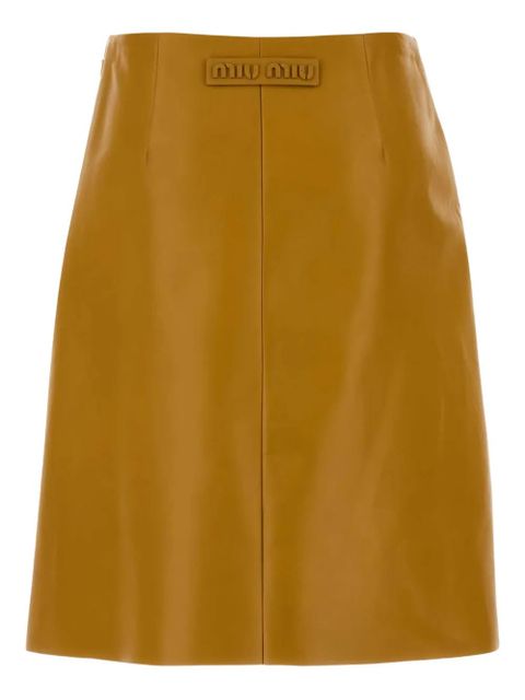 Miu Miu leather mini skirt - Yellow