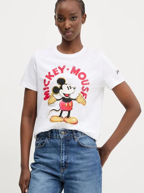 Desigual t-shirt bawełniany MICKEY MOUSE damski kolor biały 25SWTKAI - zdjęcie produktu nr 1