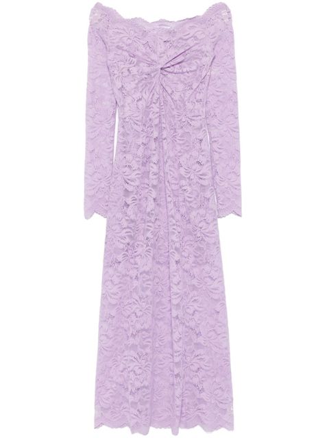 Rabanne Bardot-neckline lace maxi dress - Purple - zdjęcie produktu nr 1