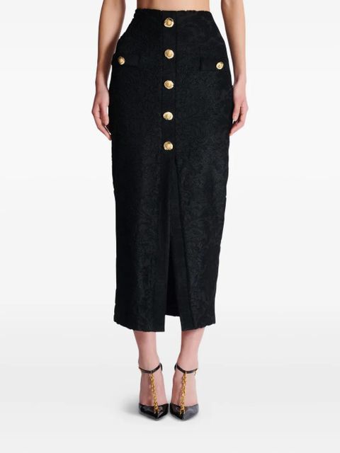 Balmain patterned-jacquard skirt - Black - zdjęcie produktu nr 2