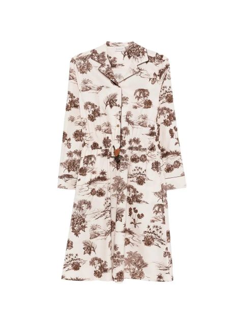 Moncler drawstring floral-print midi dress - Neutrals - zdjęcie produktu nr 1