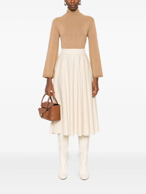 Max Mara striped flared midi skirt - Neutrals