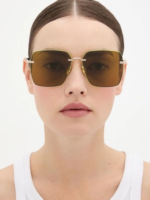 Gucci okulary przeciwsłoneczne damskie kolor złoty GG1955SA