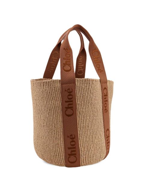 Chloé logo-straps bucket bag - Neutrals