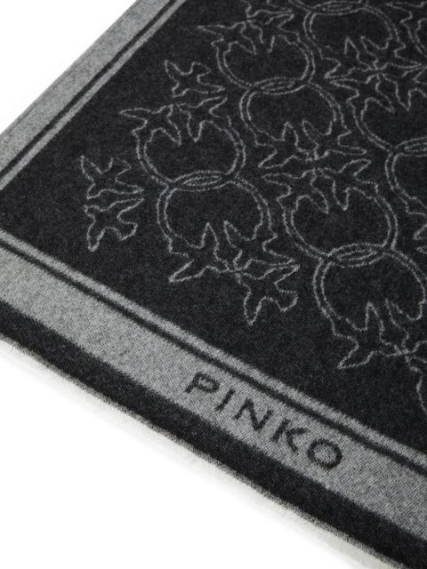 PINKO Love Birds wool poncho - Black - zdjęcie produktu nr 2