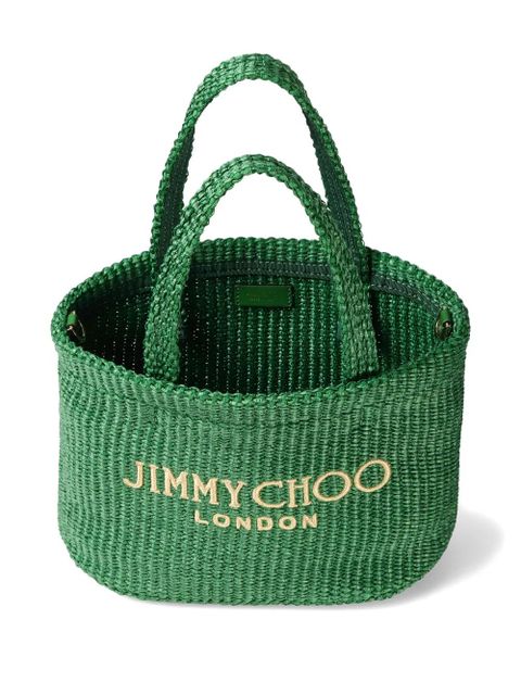 Jimmy Choo logo-embroidered tote bag - Green