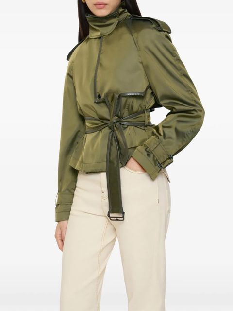 Burberry leather-trimmed press-stud jacket - Green - zdjęcie produktu nr 2