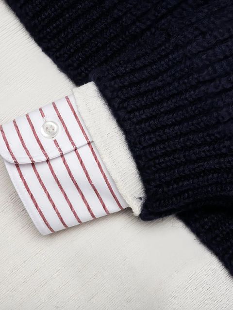 Maison Margiela layered shirt-panelled sweater - Black - zdjęcie produktu nr 2