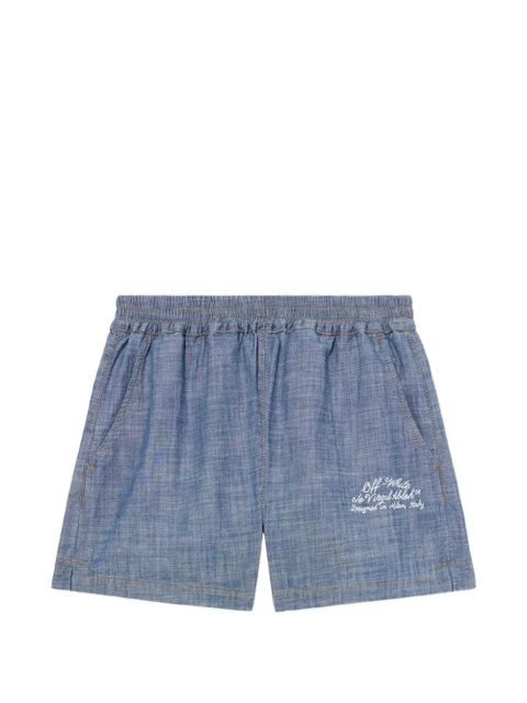 Off-White chambray denim shorts - Blue - zdjęcie produktu nr 1
