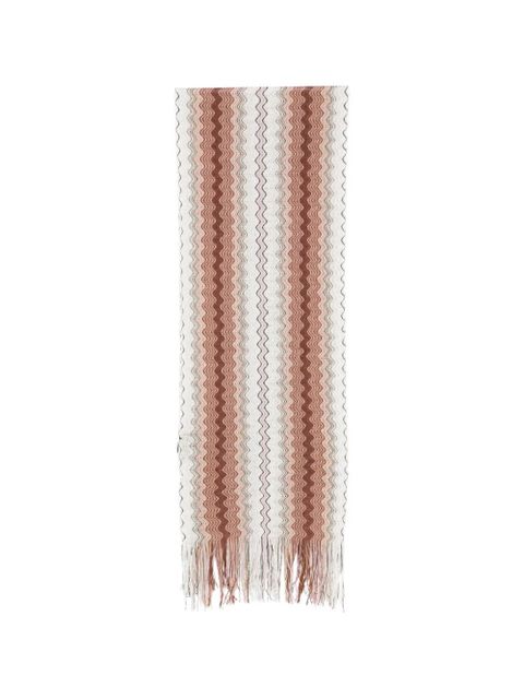 Missoni zigzag-pattern fringed scarf - Neutrals - zdjęcie produktu nr 1