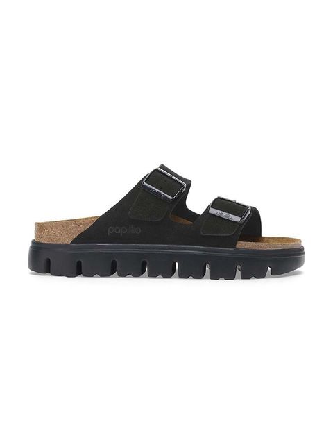 Birkenstock klapki zamszowe Arizona Chunky Birkenstock x Papillio damskie kolor czarny na platformie 1028403 - zdjęcie produktu nr 1