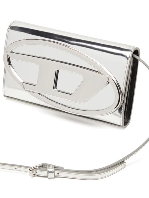 Diesel 1Dr leather wallet-on-chain - Silver