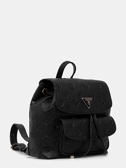 Guess plecak CRESIDIA damski kolor czarny mały z aplikacją HWPD98 88310