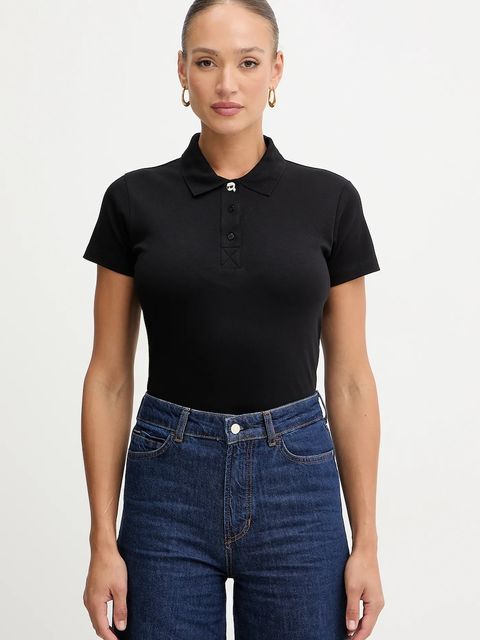 Karl Lagerfeld polo bawełniane IKON damski kolor czarny B1W17035 - zdjęcie produktu nr 1