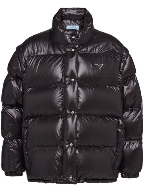 Prada Re-Nylon convertible down jacket - Black