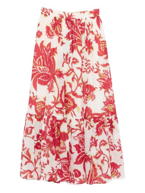 ETRO floral-print tiered maxi skirt - White - zdjęcie produktu nr 1