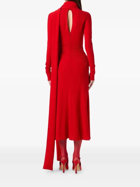 Blumarine high-neck draped midi dress - Red