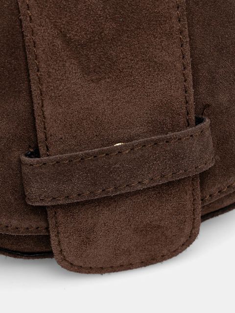 Answear.LAB torebka zamszowa kolor brązowy