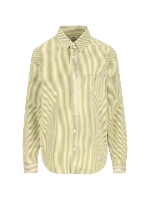 Saint Laurent striped pocket shirt - Green - zdjęcie produktu nr 1