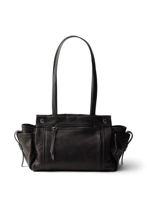 Prada Route medium leather tote bag - Black - zdjęcie produktu nr 2