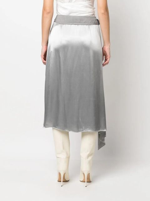 FENDI satin-finish midi skirt - Silver