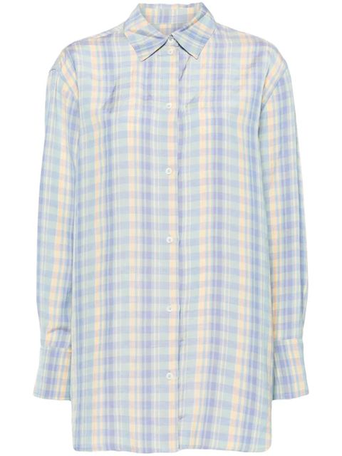 TOTEME plaid-check linen shirt - Purple