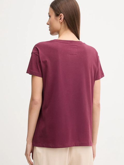 Armani Exchange t-shirt bawełniany damski kolor bordowy XW000830 AF10356 - zdjęcie produktu nr 2