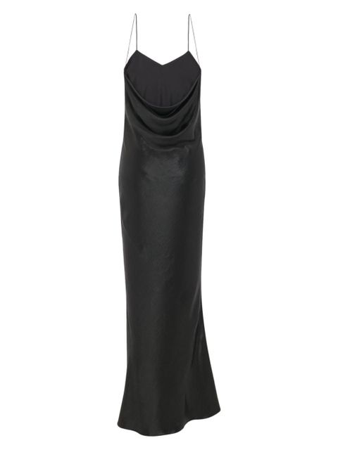 Saint Laurent cowl-effect silk slip dress - Black - zdjęcie produktu nr 2
