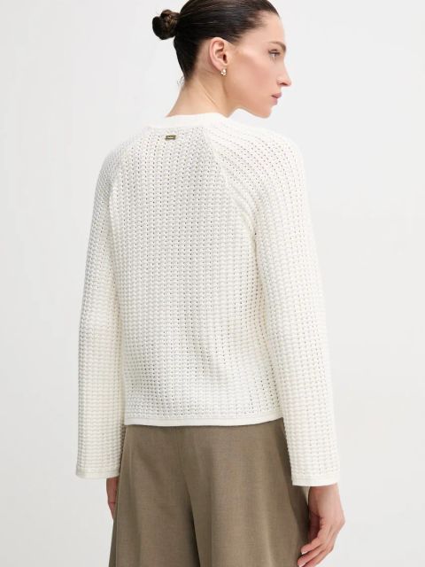 Barbour sweter bawełniany Angela damski kolor beżowy LKN1639WH71