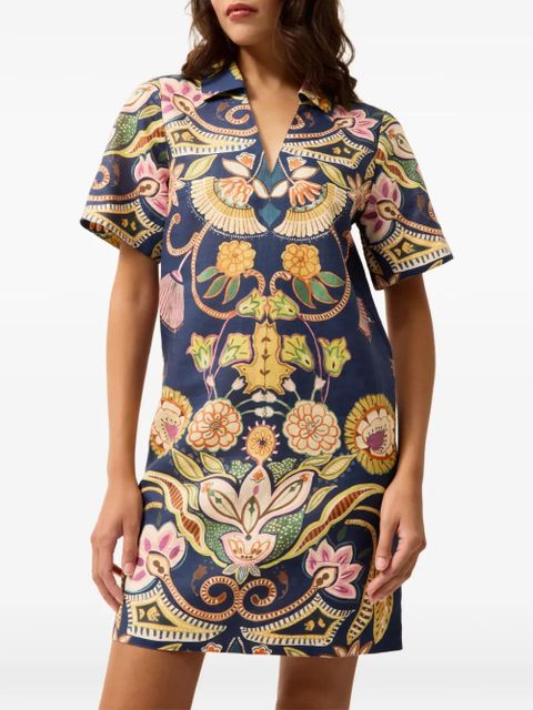 Marie Oliver Dede floral V-neck mini dress - Blue