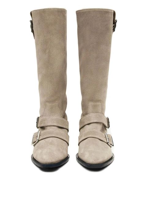ALOHAS 45mm Ryder buckle-detail suede boots - Neutrals - zdjęcie produktu nr 2