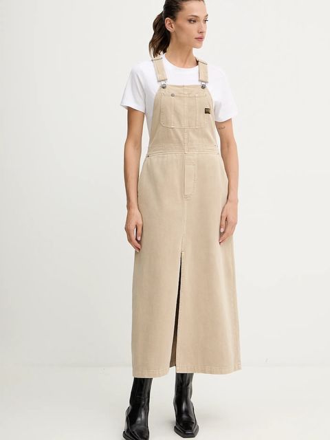 G-Star sukienka jeansowa 0 kolor beżowy maxi prosta D26965.E078 - zdjęcie produktu nr 1