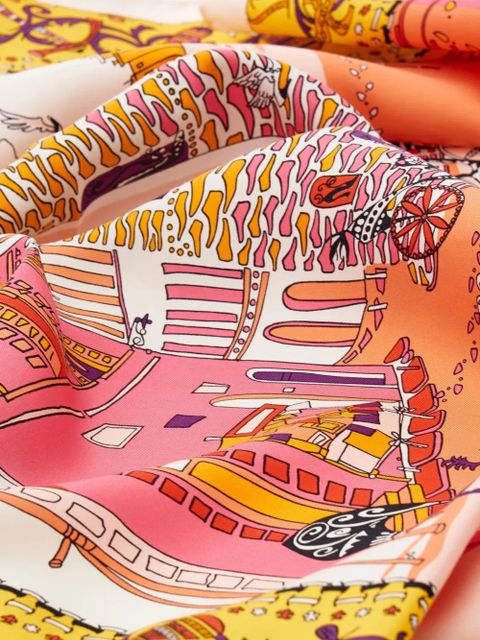 Ferragamo Palazzo Spini Feroni print silk scarf - Yellow