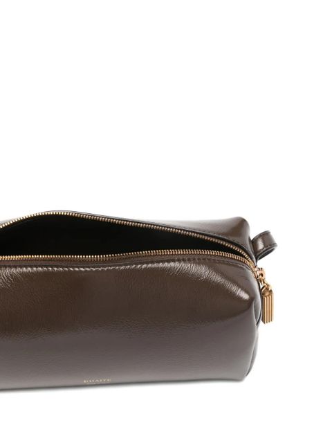 KHAITE logo-print zip mini bag - Brown