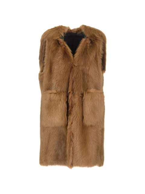 Max Mara Amica shearling gilet coat - Brown - zdjęcie produktu nr 1