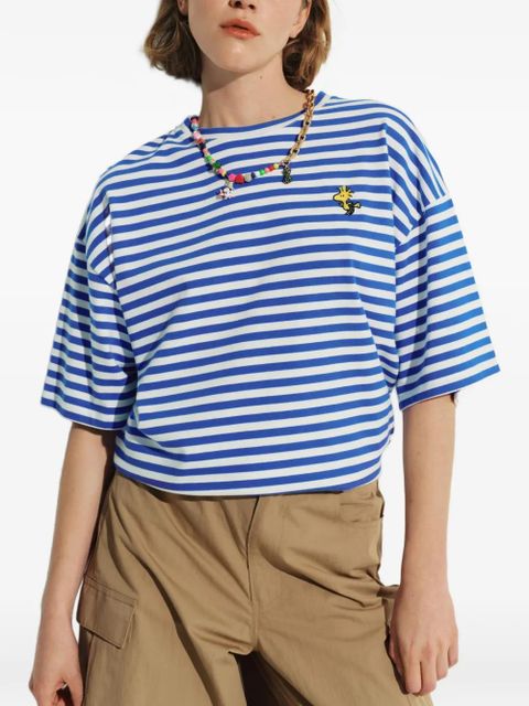 Essentiel Antwerp x Peanuts striped-pattern T-shirt - Blue