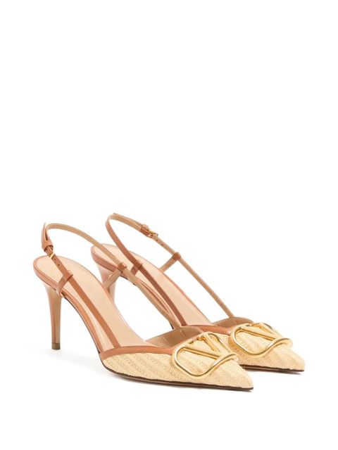 Valentino Garavani vlogo signature slingback pumps - Neutrals