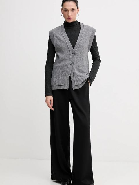 Sisley kamizelka z dodatkiem wełny damski kolor szary 1M9AL603B - zdjęcie produktu nr 2